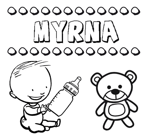 Nome Myrna para pintar. Desenhos de todos os nomes para colorir