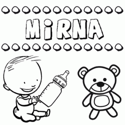 Nome Mirna para pintar. Desenhos de todos os nomes para colorir