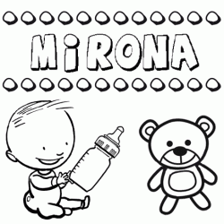 Nome Mirona para pintar. Desenhos de todos os nomes para colorir
