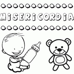 Nome Misericordia para pintar. Desenhos de todos os nomes para colorir