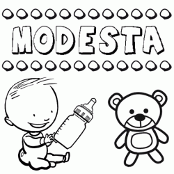 Nome Modesta para pintar. Desenhos de todos os nomes para colorir
