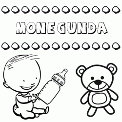 Nome Monegunda para pintar. Desenhos de todos os nomes para colorir