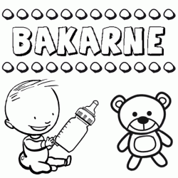Nome Bakarne para pintar. Desenhos de todos os nomes para colorir