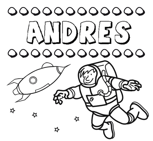 Nome Andrés para colorir. Desenhos dos nomes para pintar com as crianças