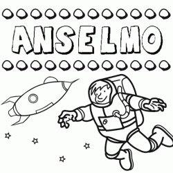 Nome Anselmo para colorir. Desenhos dos nomes para pintar com as crianças