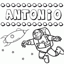 Nome Antonio para colorir. Desenhos dos nomes para pintar com as crianças