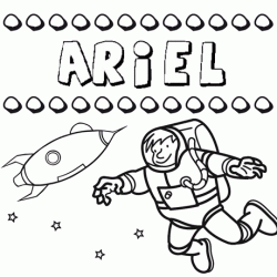 Nome Ariel para colorir. Desenhos dos nomes para pintar com as crianças