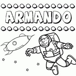 Nome Armando para colorir. Desenhos dos nomes para pintar com as crianças