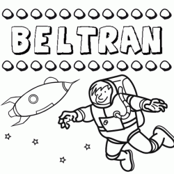 Nome Beltrán para colorir. Desenhos dos nomes para pintar com as crianças