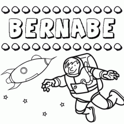 Nome Bernabé para colorir. Desenhos dos nomes para pintar com as crianças
