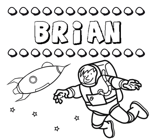 Nome Brian para colorir. Desenhos dos nomes para pintar com as crianças