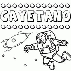 Nome Cayetano para colorir. Desenhos dos nomes para pintar com as crianças