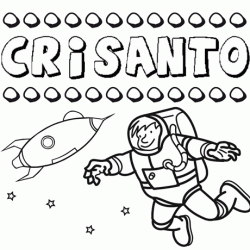 Nome Crisanto para colorir. Desenhos dos nomes para pintar com as crianças