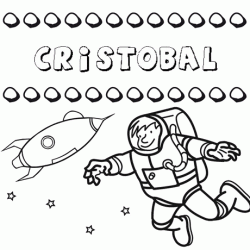 Nome Cristóbal para colorir. Desenhos dos nomes para pintar com as crianças