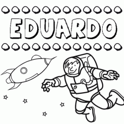Nome Eduardo para colorir. Desenhos dos nomes para pintar com as crianças