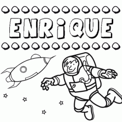 Nome Enrique para colorir. Desenhos dos nomes para pintar com as crianças