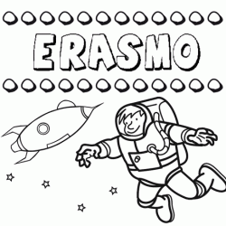 Nome Erasmo para colorir. Desenhos dos nomes para pintar com as crianças