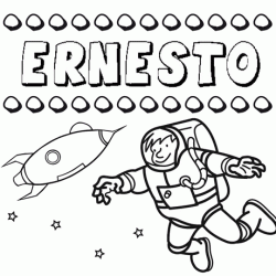 Nome Ernesto para colorir. Desenhos dos nomes para pintar com as crianças