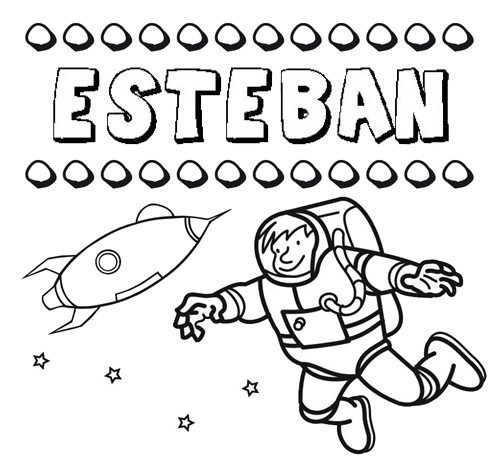 Nome Esteban para colorir. Desenhos dos nomes para pintar com as crianças