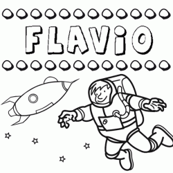 Nome Flavio para colorir. Desenhos dos nomes para pintar com as crianças