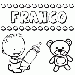 Nome Franco para colorir. Desenhos dos nomes para pintar com as crianças