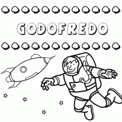 Nome Godofredo para colorir. Desenhos dos nomes para pintar com as crianças