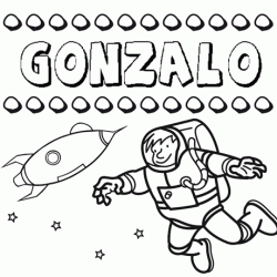 Nome Gonzalo para colorir. Desenhos dos nomes para pintar com as crianças