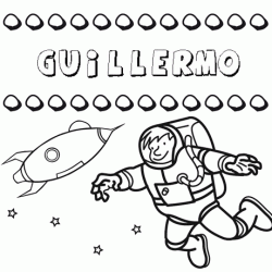 Nome Guillermo para colorir. Desenhos dos nomes para pintar com as crianças