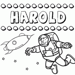 Nome Harold para colorir. Desenhos dos nomes para pintar com as crianças