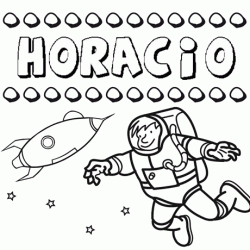 Nome Horacio para colorir. Desenhos dos nomes para pintar com as crianças