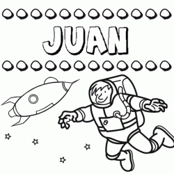 Nome Juan para colorir. Desenhos dos nomes para pintar com as crianças