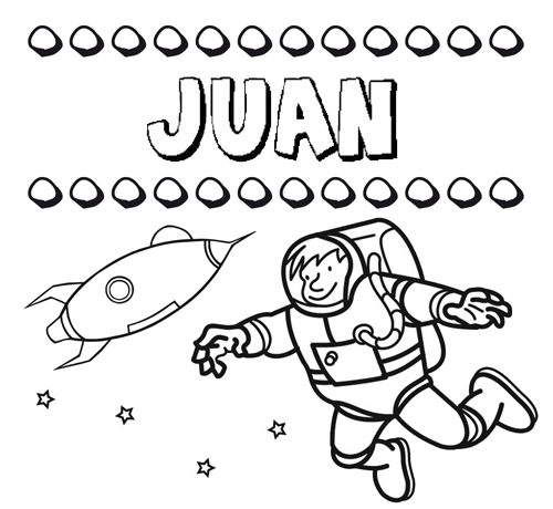 Nome Juan para colorir. Desenhos dos nomes para pintar com as crianças