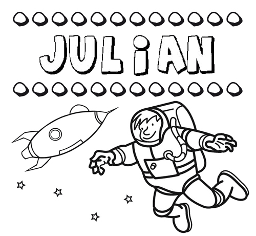 Nome Julián para colorir. Desenhos dos nomes para pintar com as crianças
