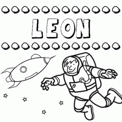 Nome León para colorir. Desenhos dos nomes para pintar com as crianças
