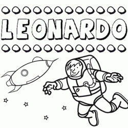Nome Leonardo para colorir. Desenhos dos nomes para pintar com as crianças