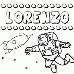 Nome Lorenzo para colorir. Desenhos dos nomes para pintar com as crianças