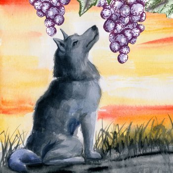 Fábulas para crianças. A raposa e as uvas