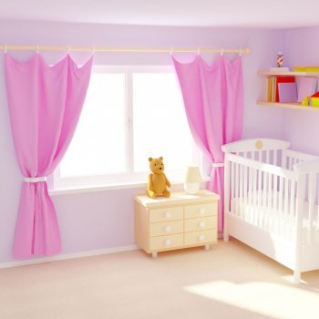 Decorar o quartinho do bebê. As cortinas