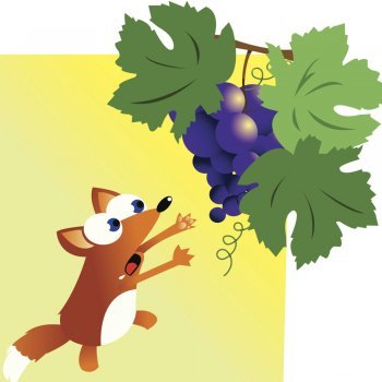 The fox and the grapes. Fábulas em inglês para crianças