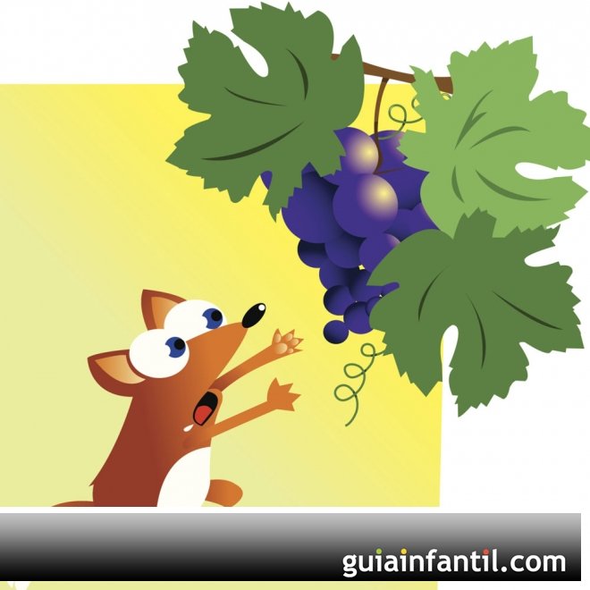 The fox and the grapes. Fábulas em inglês para crianças