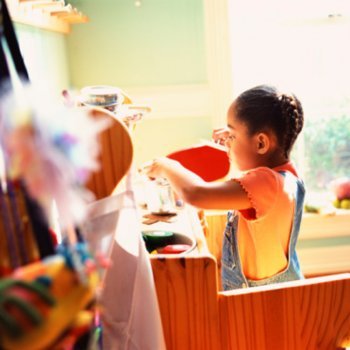 A organização dos brinquedos das crianças