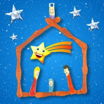 Presépio caseiro com palitos de picolé. Trabalhos manuais natalinos