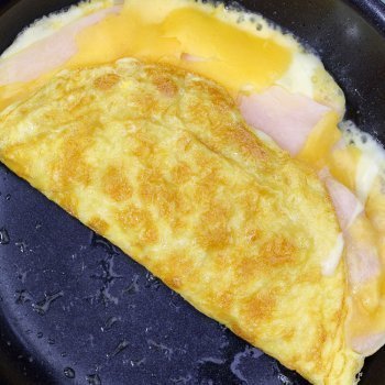 Tortilha francesa rápida com presunto e queijo