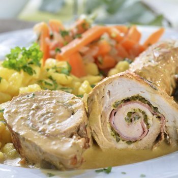 Rolinhos de frango com verduras. Receita saudável para as crianças