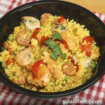 Paella para crianças. Receita espanhola